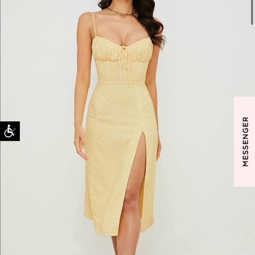 House of CB Carina Yellow Floral Dress